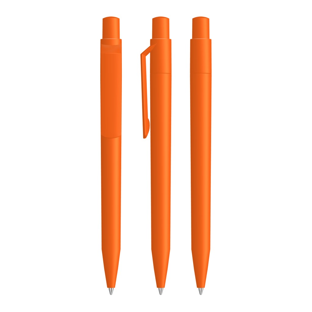 Druckkugelschreiber mit gedeckt mattem Gehäuse – Orange