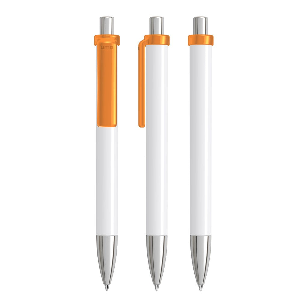 Druckkugelschreiber mit transparentem Clip und Fotoeinleger – Orange