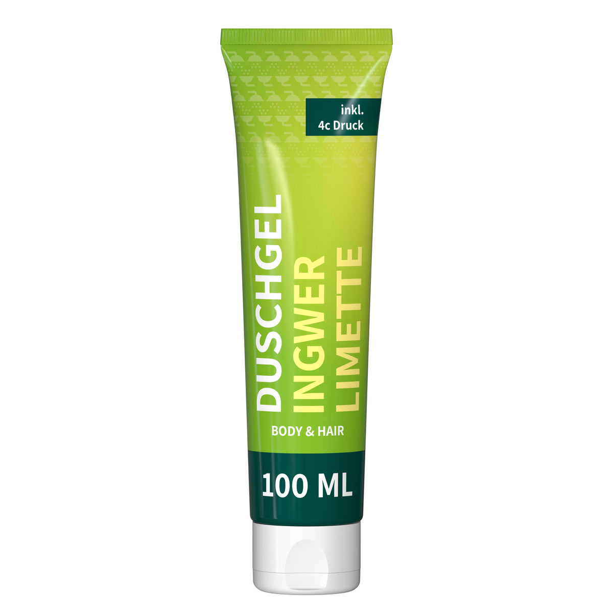 Duschgel Ingwer Limette 100 ml Tube vollflächig bedruckt