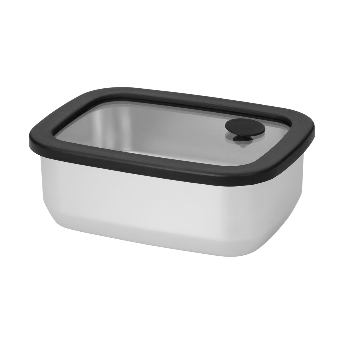 Edelstahl-Lunchbox mit Glasdeckel „RILO“, 550 ml – Silber / Grau