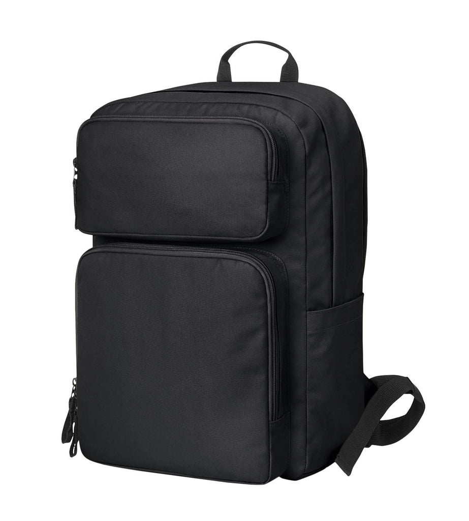 Rucksack Fellow mit 2 Außentaschen in schwarz von der Seite