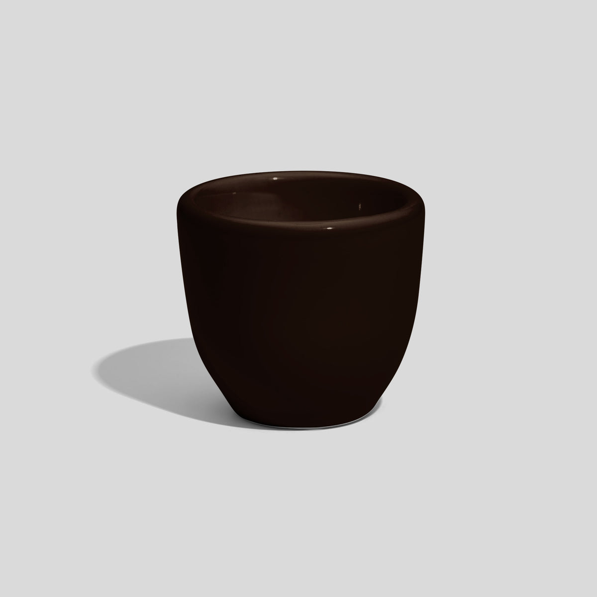 Eierbecher aus Keramik mit Wulstrand, 6 cm hoch – Dunkelbraun