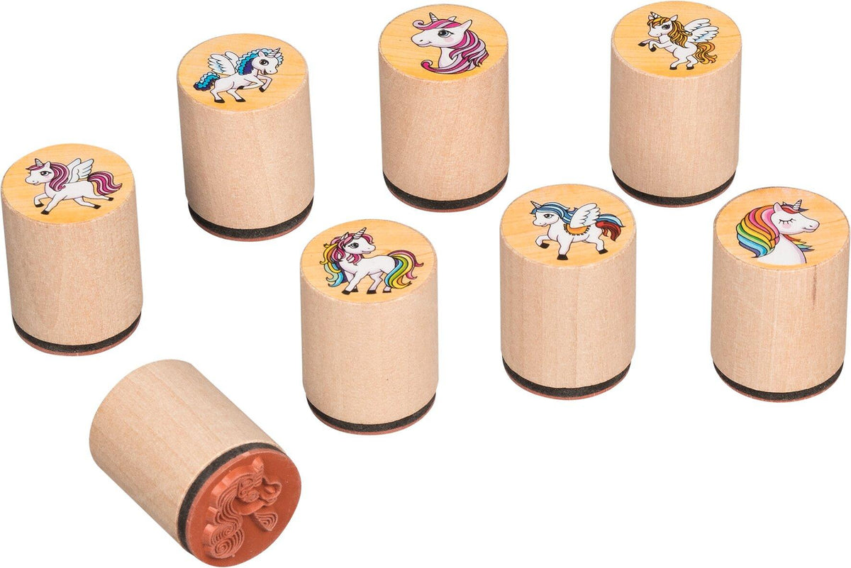 Einhorn Holzstempel in acht Motiven von goki
