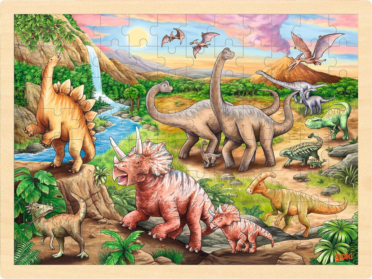 Einlegepuzzle Dinosaurierwanderung mit Triceratops