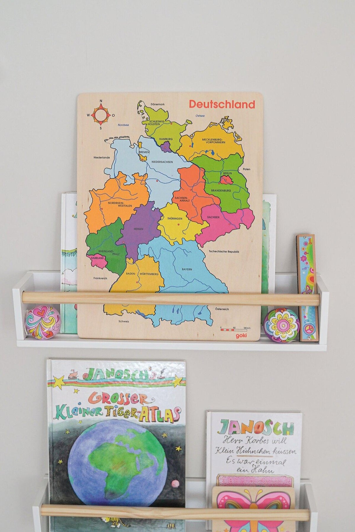 Einlegepuzzle Landkarte mit Bundesländern – Ansicht