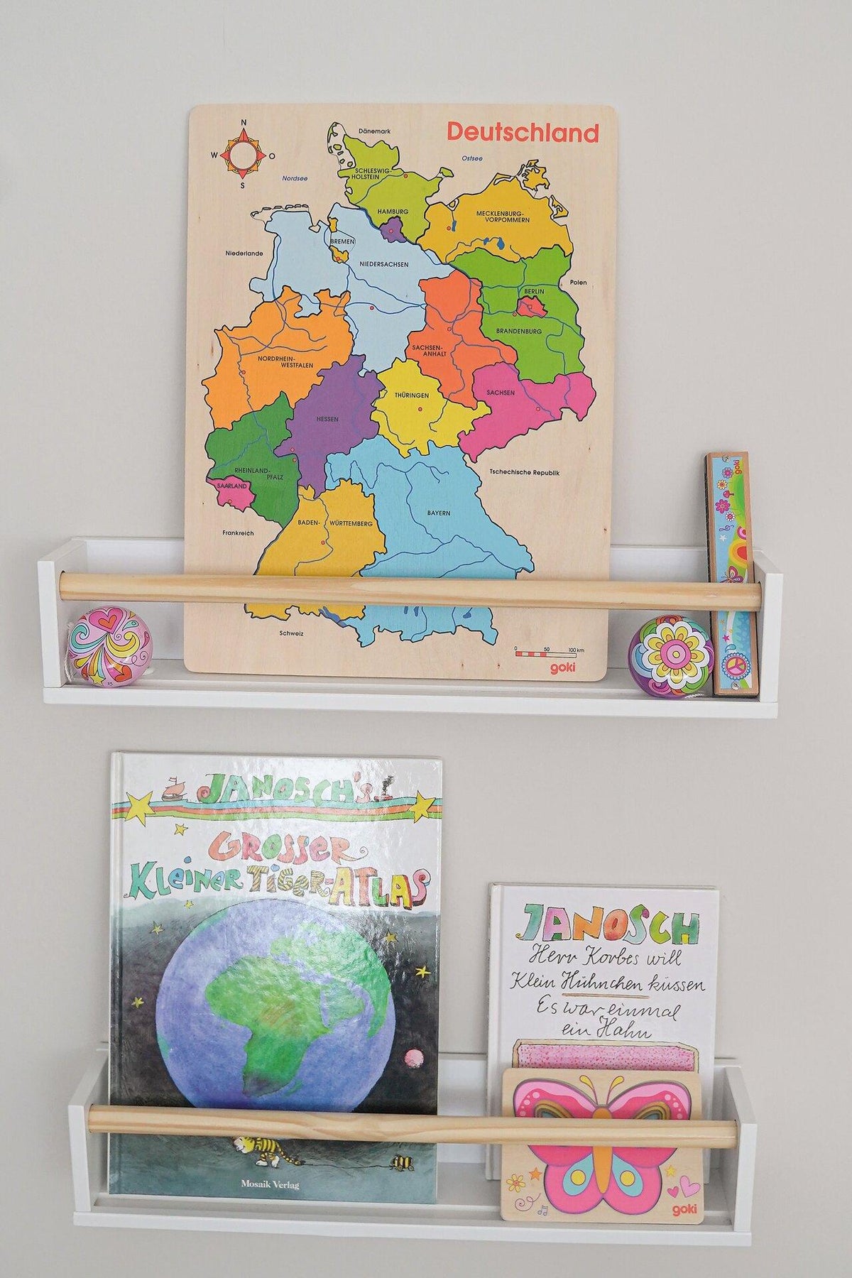 Einlegepuzzle Landkarte mit Bundesländern – Detailansicht