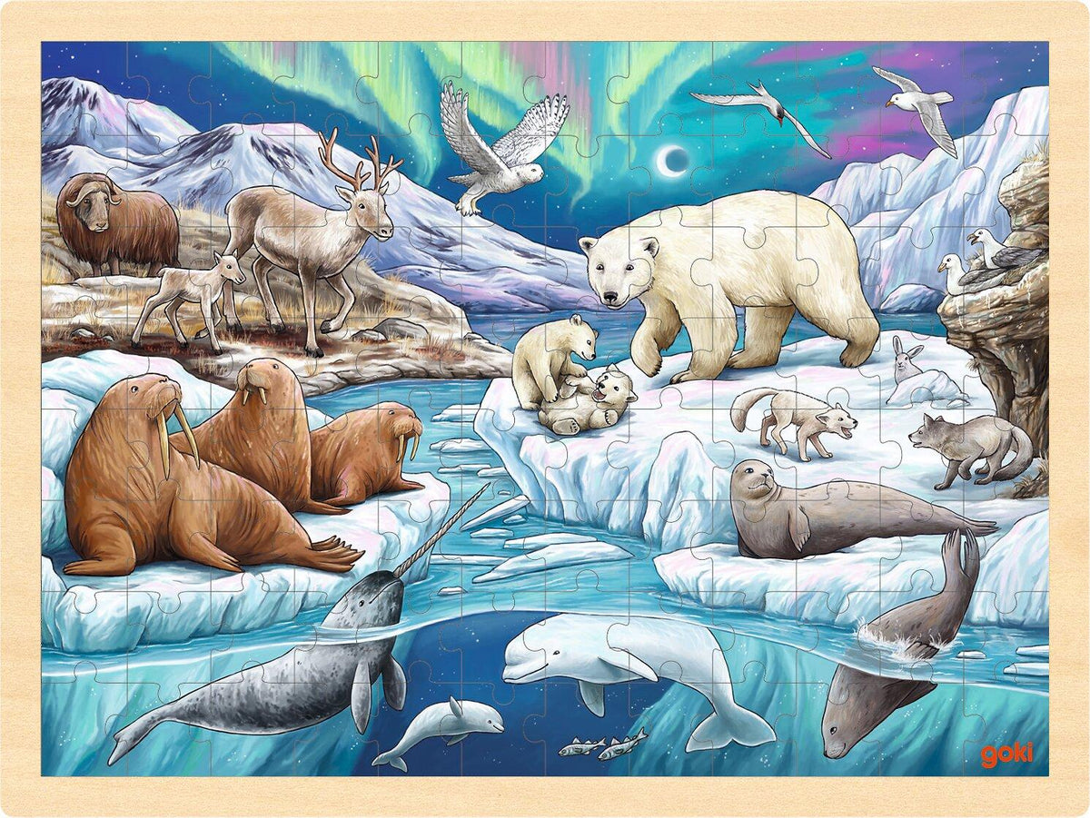 Einlegepuzzle Polarnacht mit Eisbär und Walross von goki