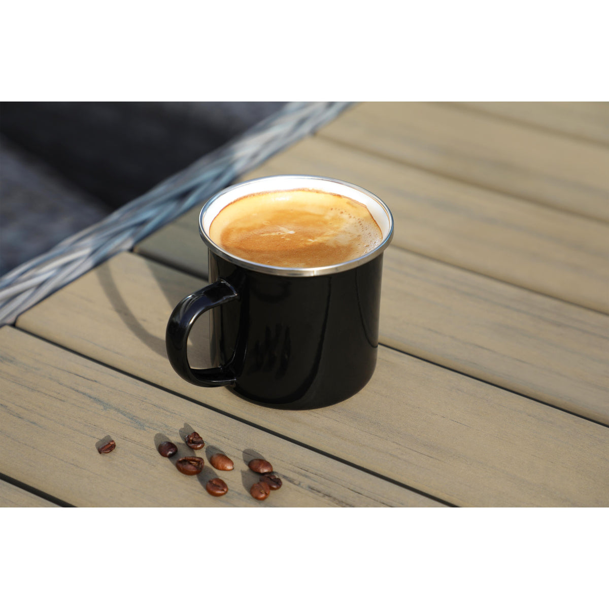 Emaille-Becher „Cozy“, 300 ml, schwarz