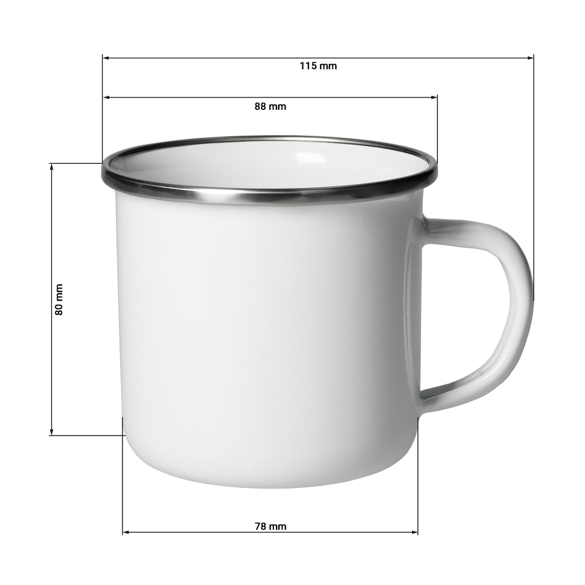 Emaille-Becher „Cozy“,300 ml, weiß