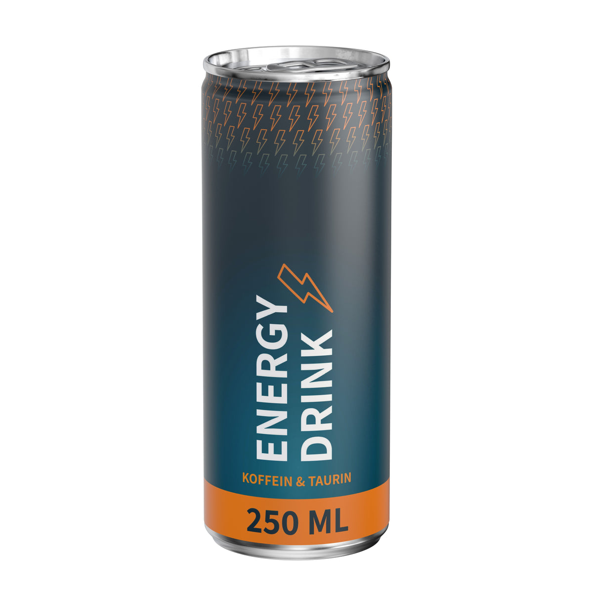 Energy Drink Classic 250 ml Dose mit Fullbody Etikett – weiß matt