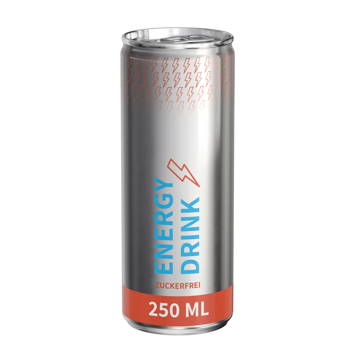 Energy Drink Zuckerfrei 250 ml Dose mit Fullbody Etikett – transparent glänzend