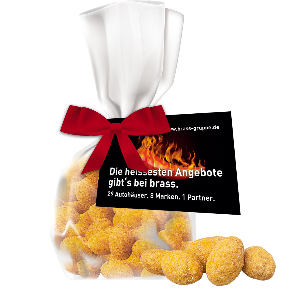Erdnüsse im Flachbeutel mit Werbekarte – Erdnüsse Barbecue, ca. 25 g