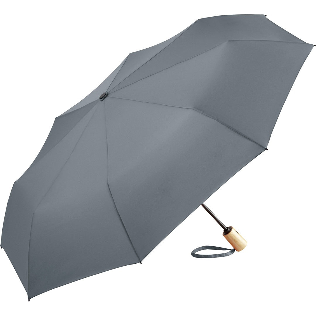 FARE AOC Taschenschirm mit Bambusgriff – Grau wS