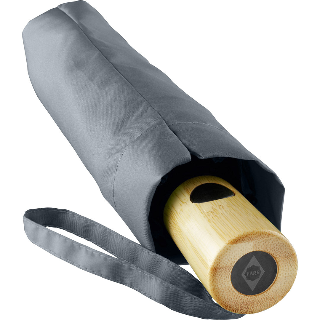 FARE AOC Taschenschirm mit Bambusgriff – Grau wS