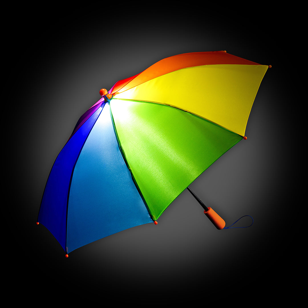 FARE Kinder Stockschirm 4Kids Skylight mit Licht – Regenbogen