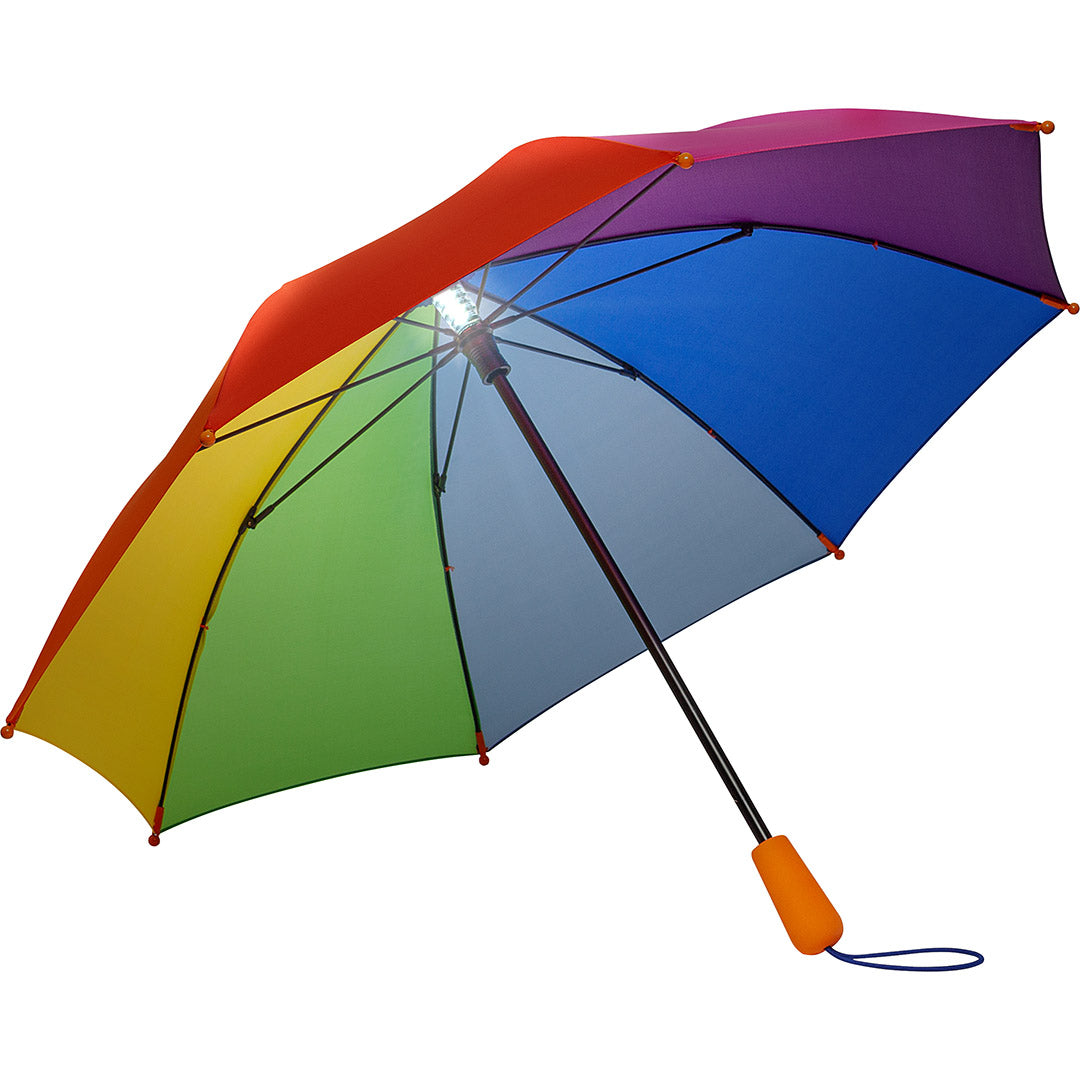 FARE Kinder Stockschirm 4Kids Skylight mit Licht – Regenbogen