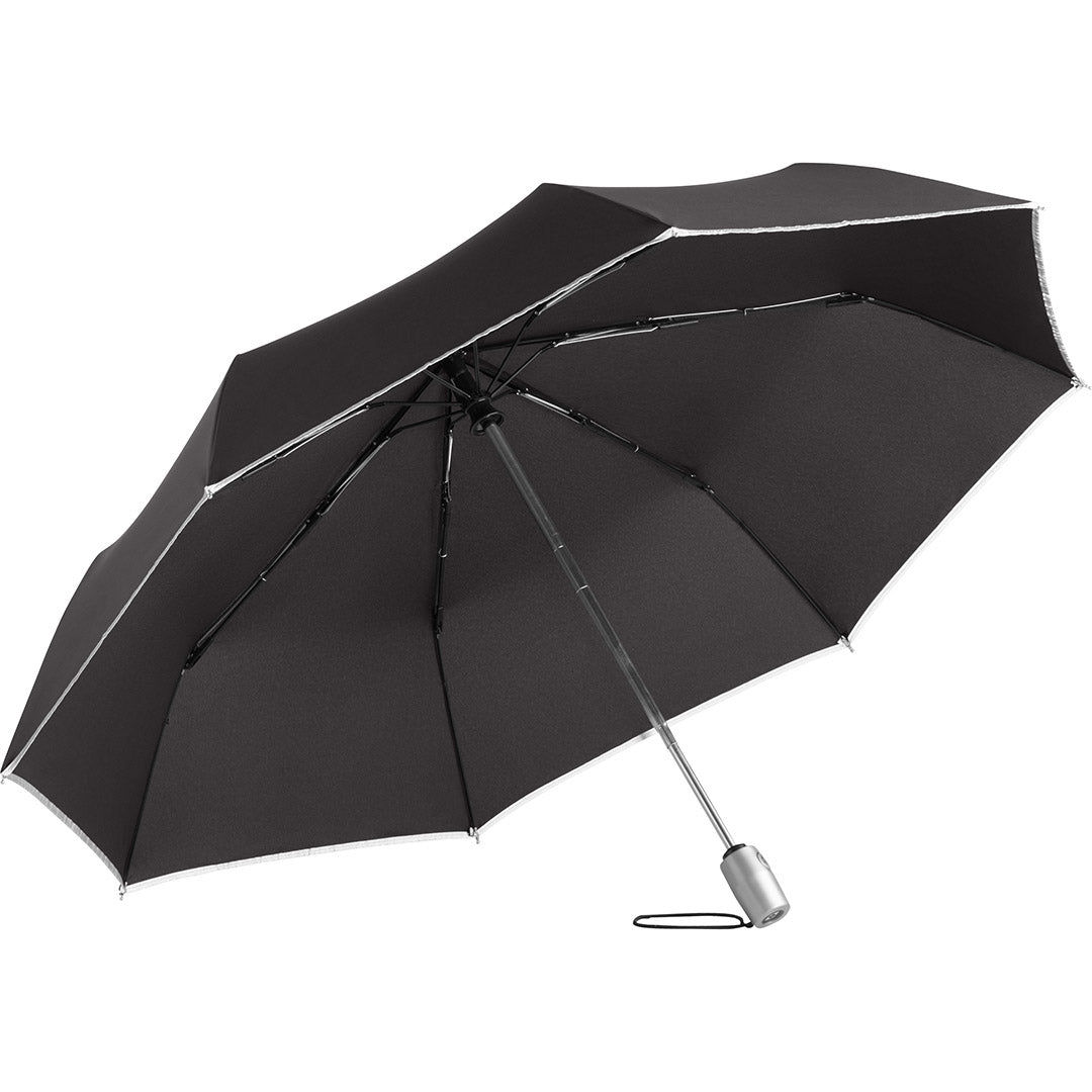 FARE Oversize Taschenschirm AOC mit Reflexpaspel – Schwarz