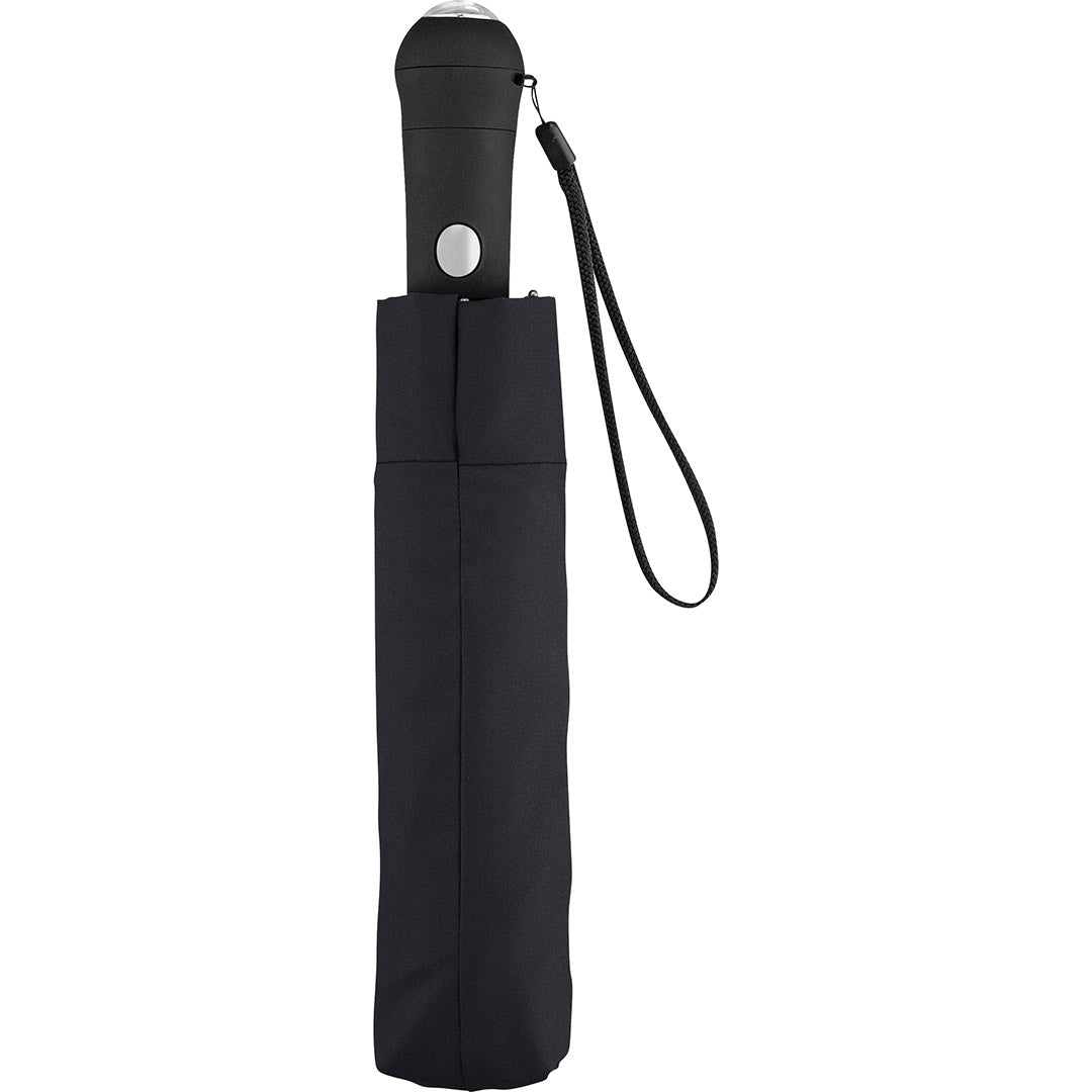 FARE Safebrella LED Taschenschirm mit Reflektoren – Schwarz