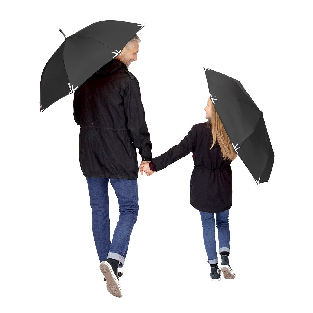 FARE Safebrella Taschenschirm mit LED Leuchte – Schwarz