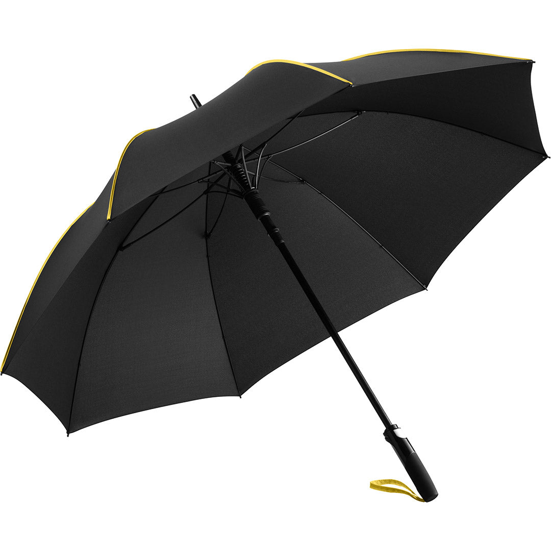 FARE Seam Midsize Stockschirm mit farbigen Nähten – Schwarz / Gelb