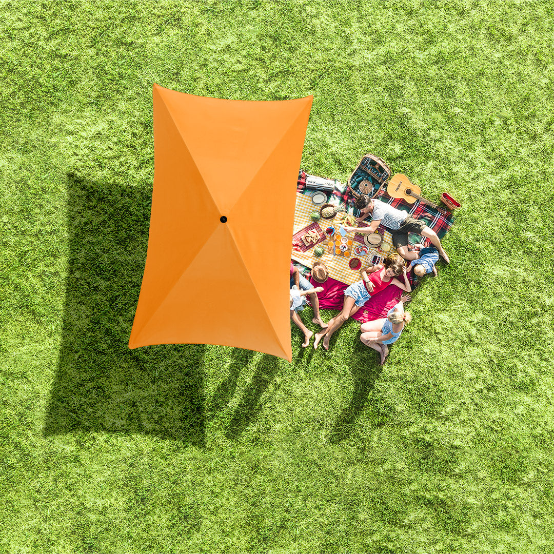 FARE Sonnenschirm R rechteckig mit Volant – Aprikose