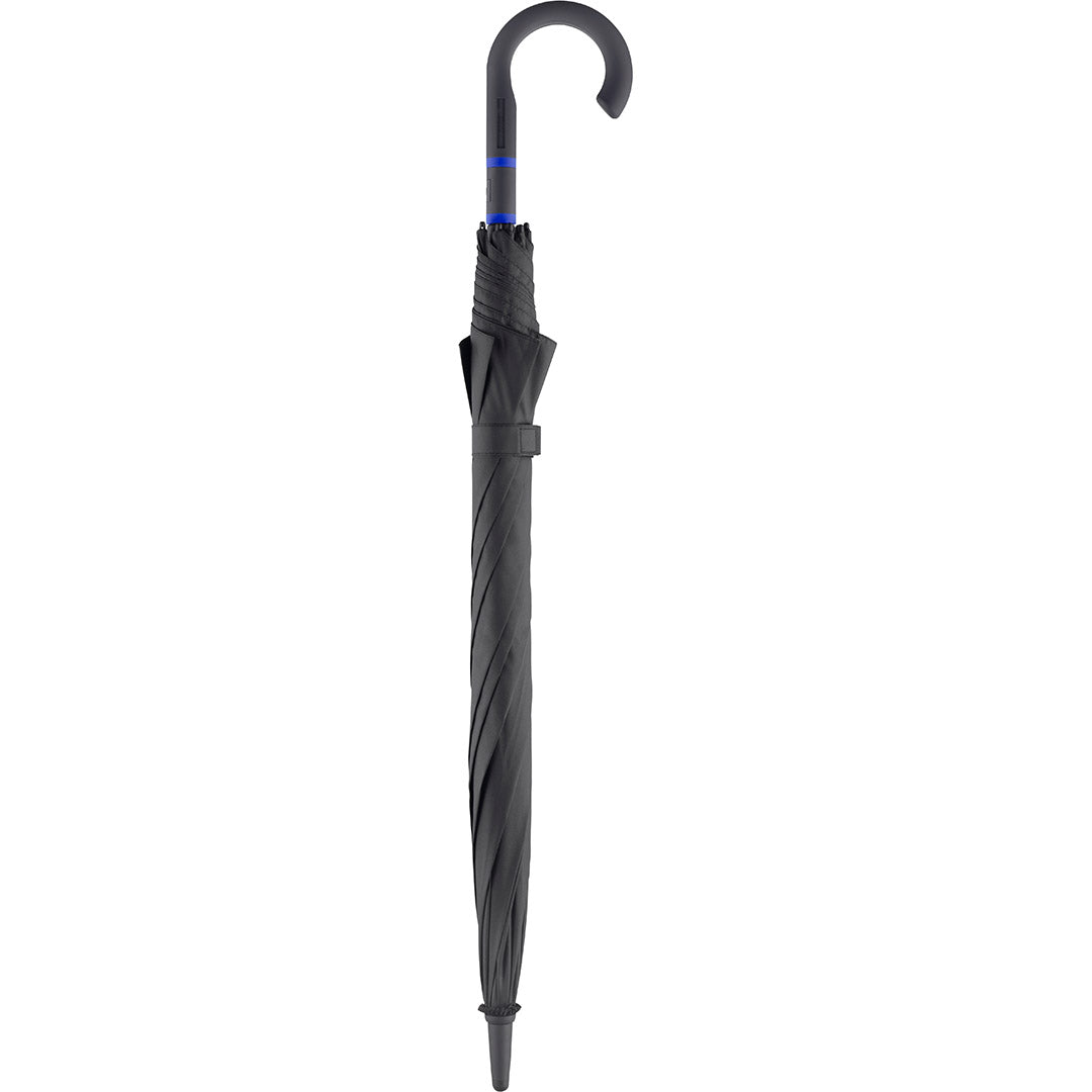 FARE Style Midsize Stockschirm mit farbigem Stock – Schwarz / Euroblau