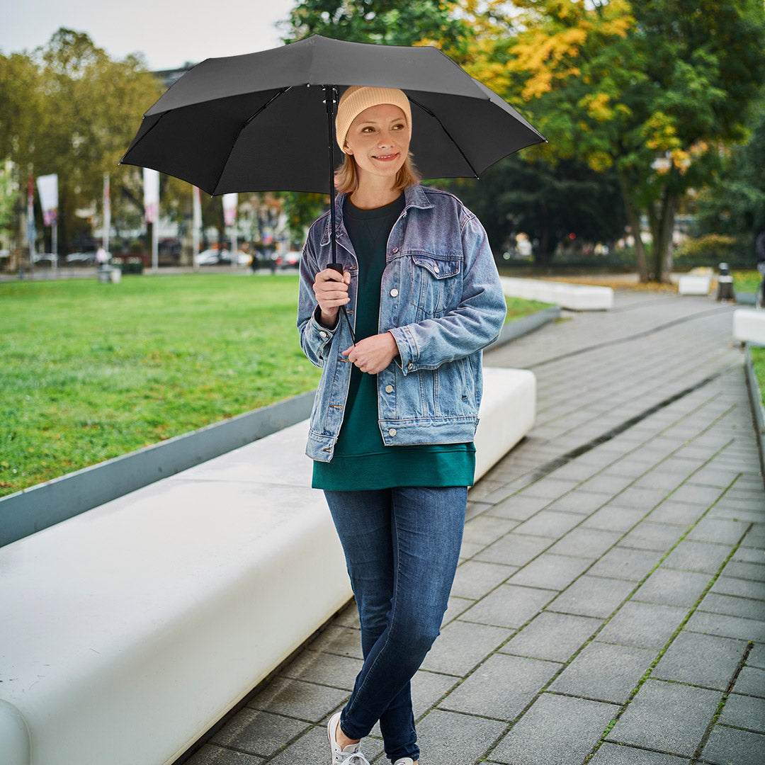 FARE Taschenschirm AC Windproof PLUS in 10 Farben – Schwarz