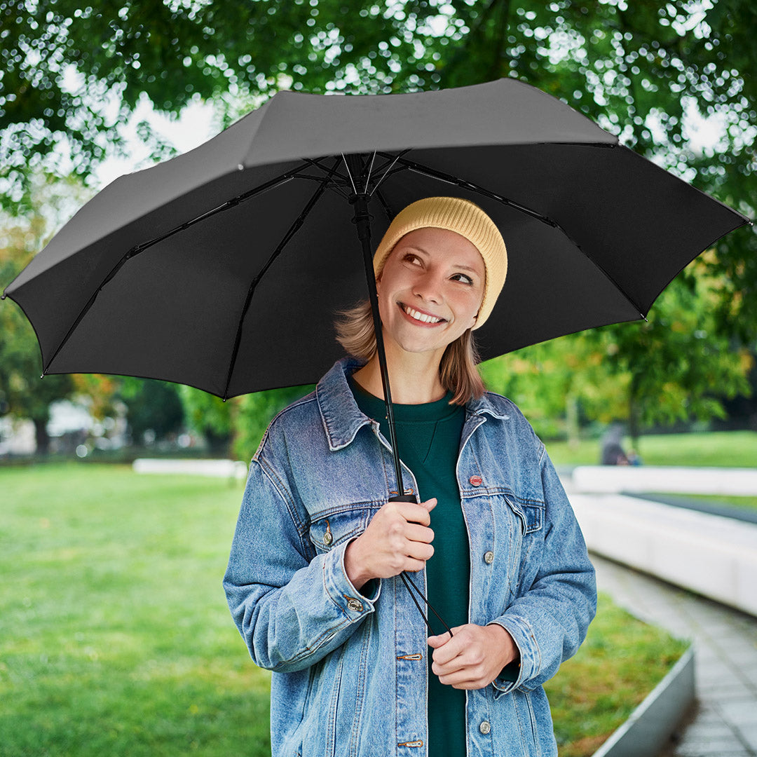 FARE Taschenschirm AC Windproof PLUS in 10 Farben – Schwarz