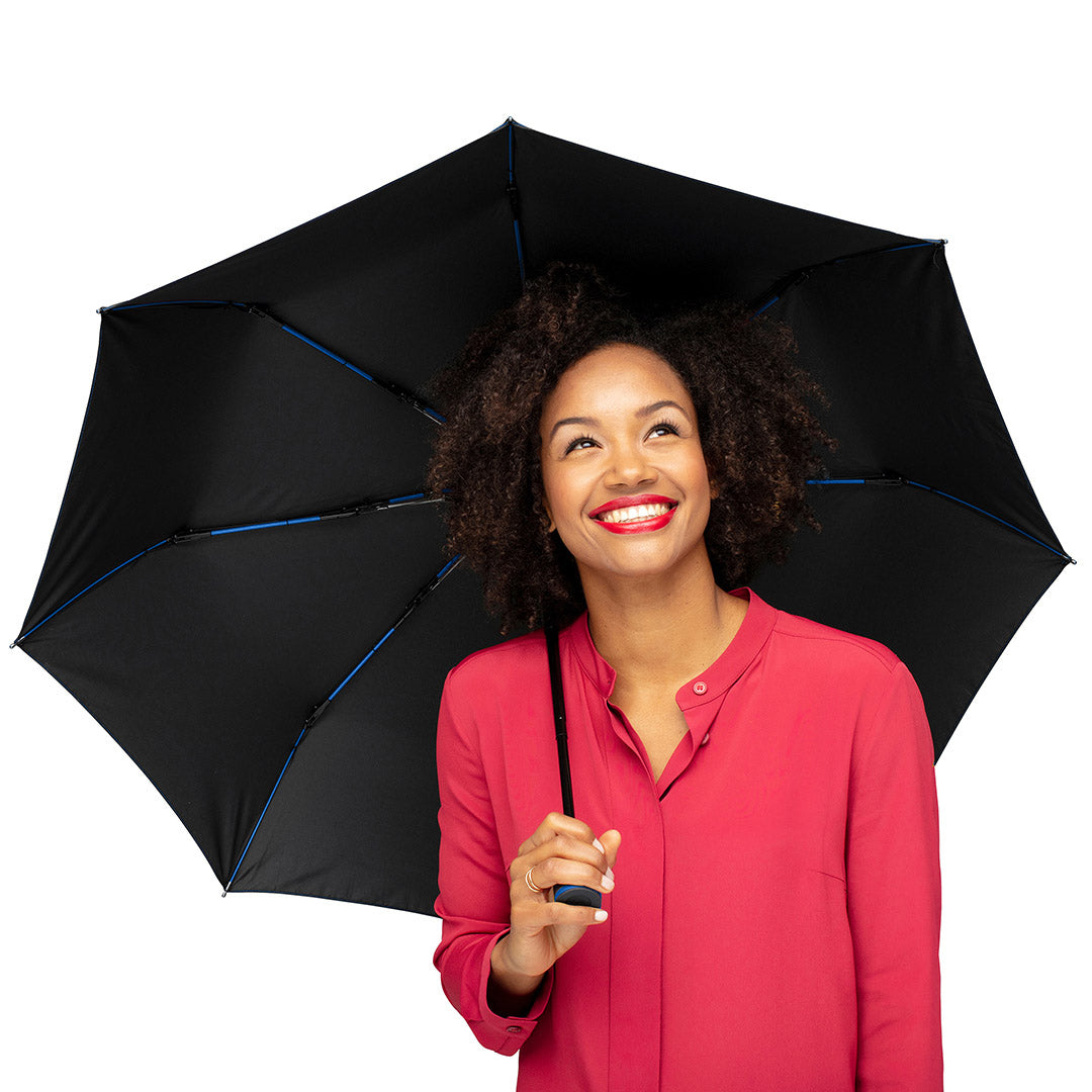 FARE Taschenschirm AOC Mini Style – Schwarz / Euroblau