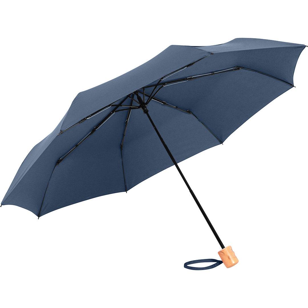 FARE Taschenschirm mit Echtholzgriff – Marine wS