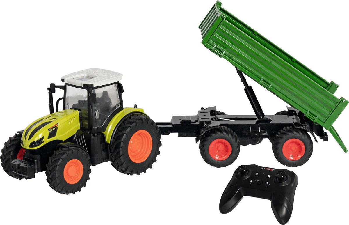 Ferngesteuerter Traktor mit Kippanhänger 1:24