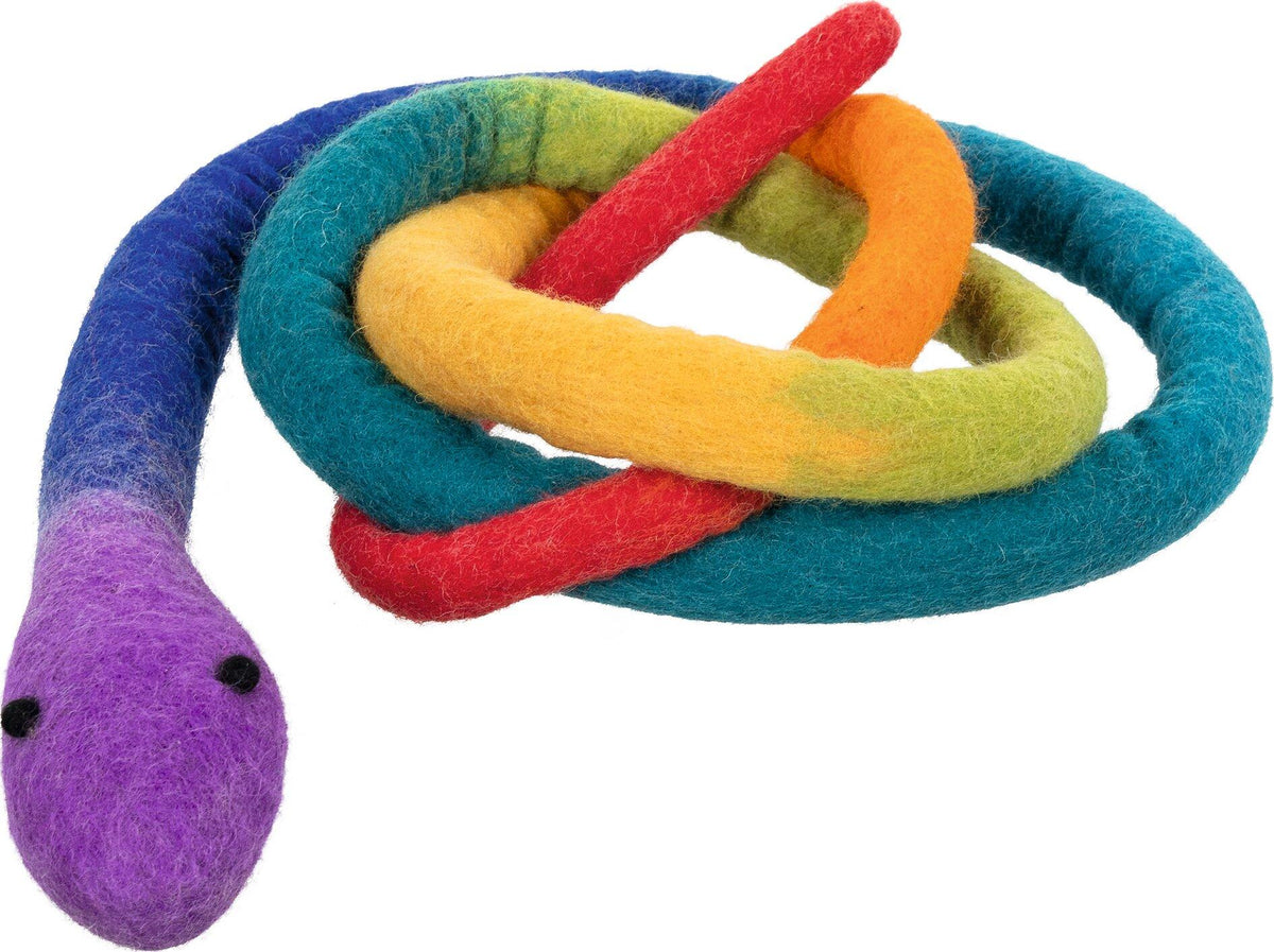 Filzschlange Boa in Regenbogenfarben von goki