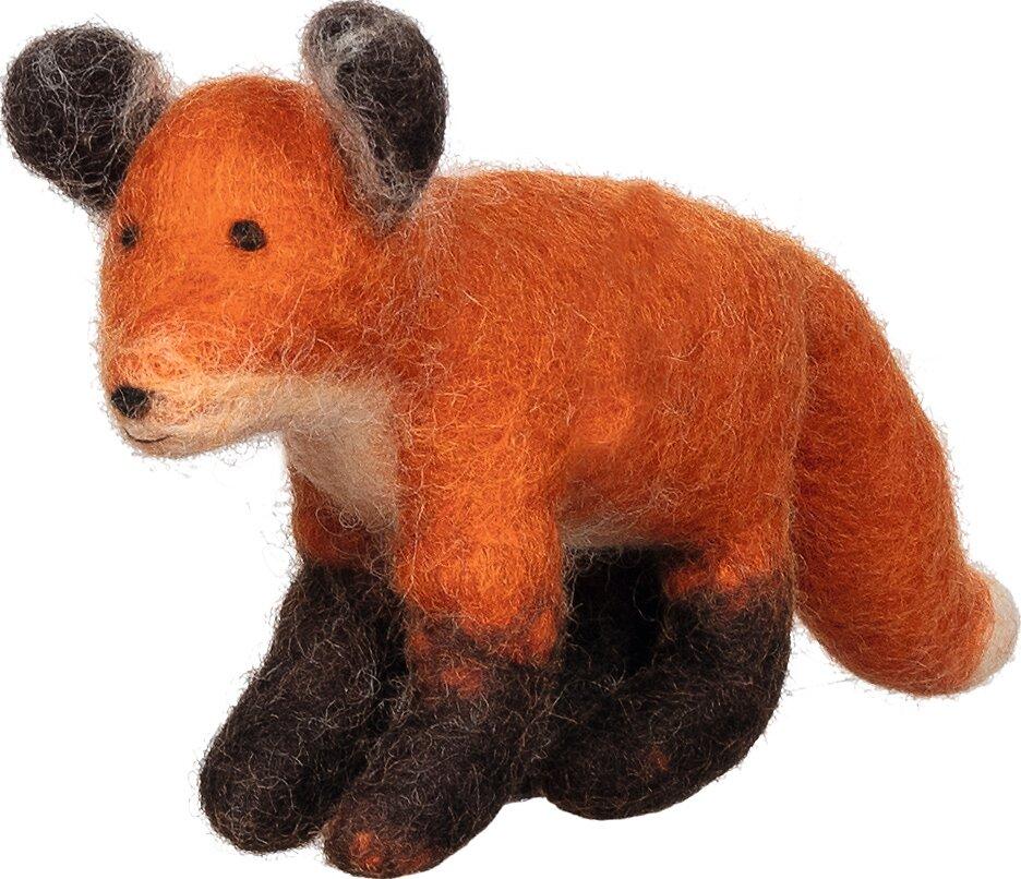 Filztier Fuchs Fino aus Wollfilz von goki – Detailansicht