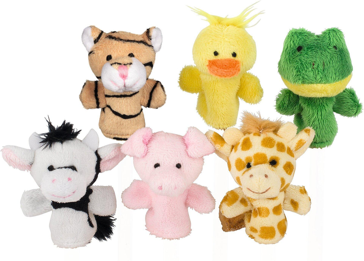 Fingerpuppen Tiere im Sechserset mit Ente und Frosch – Ansicht