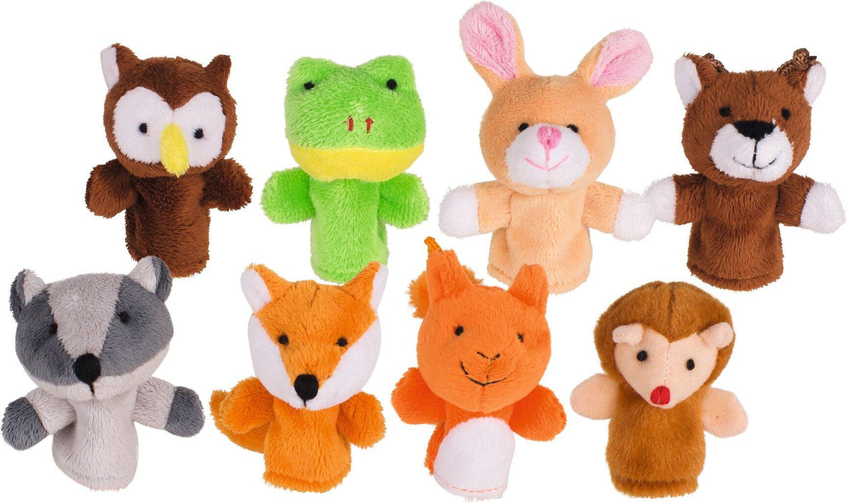 Fingerpuppen Waldtiere mit Fuchs, Eule und Igel