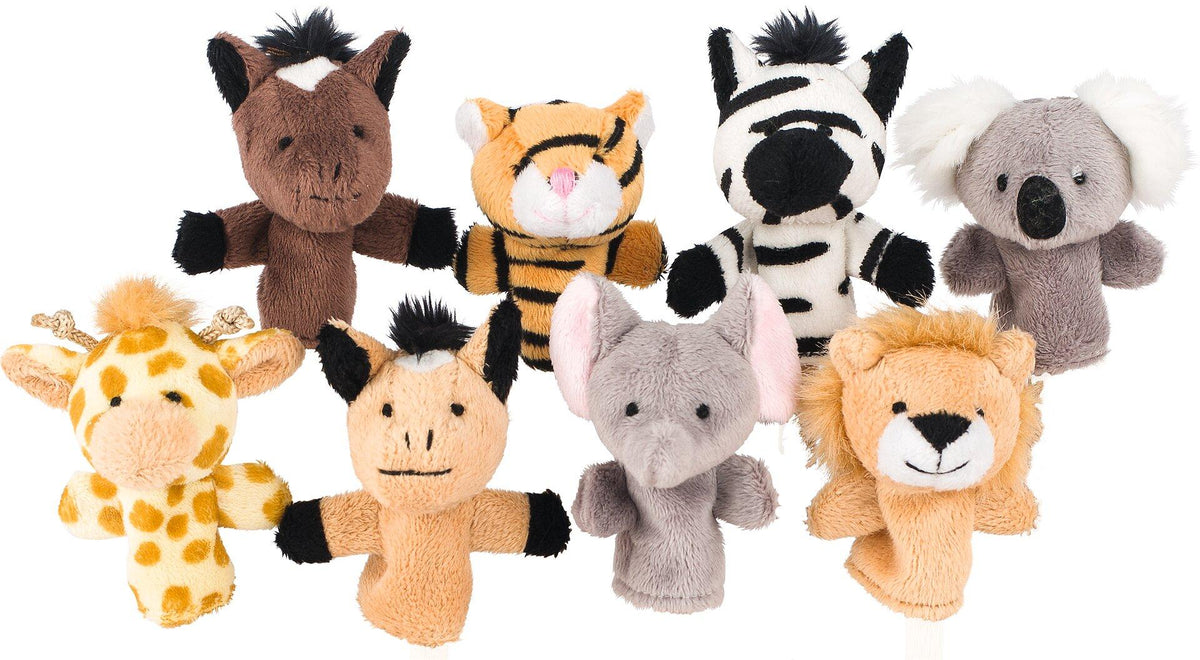 Fingerpuppen Wilde Tiere im Set mit acht Tieren – Ansicht