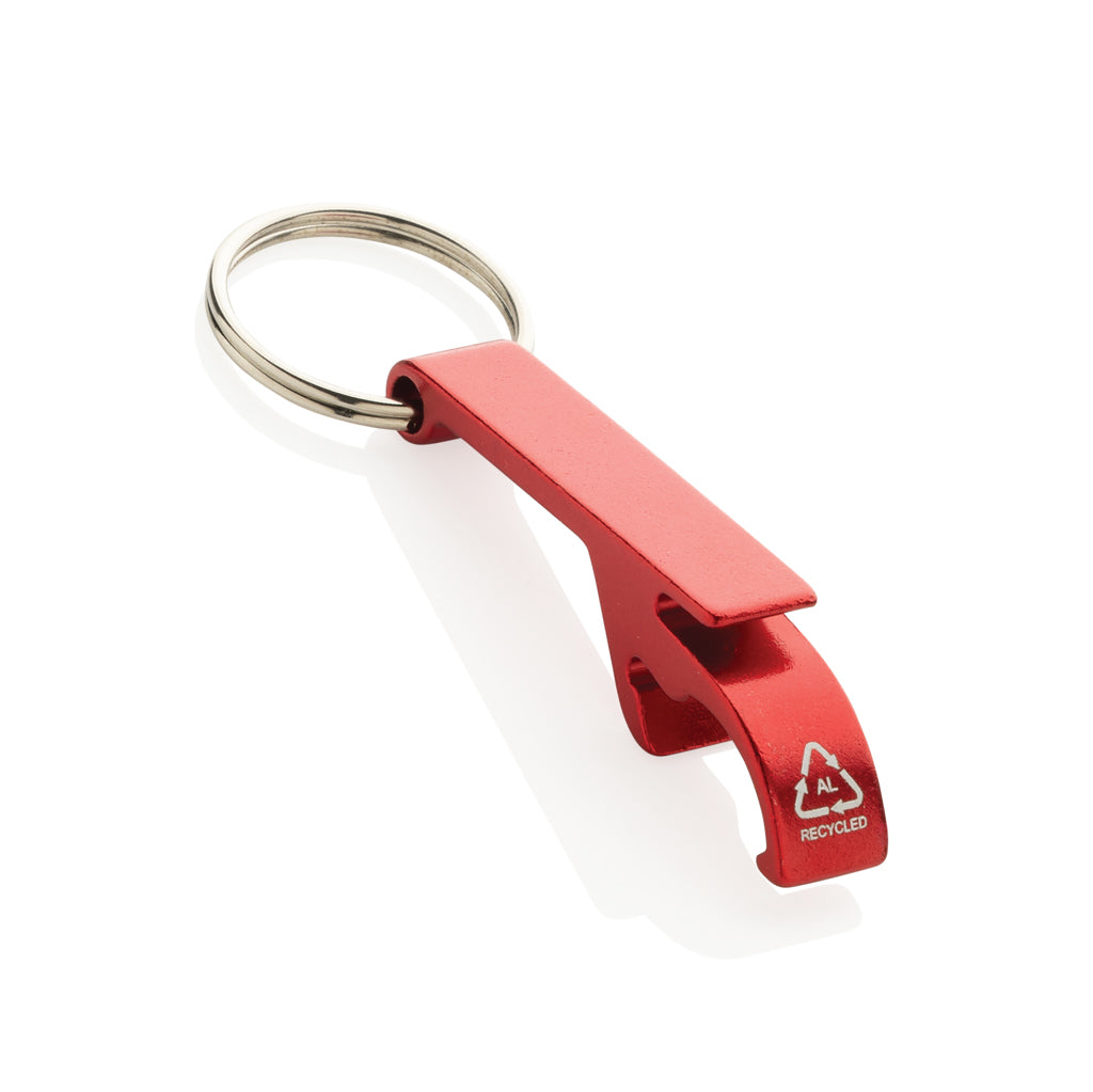 Flaschen- und Dosenöffner aus RCS recyceltem Aluminium – rot