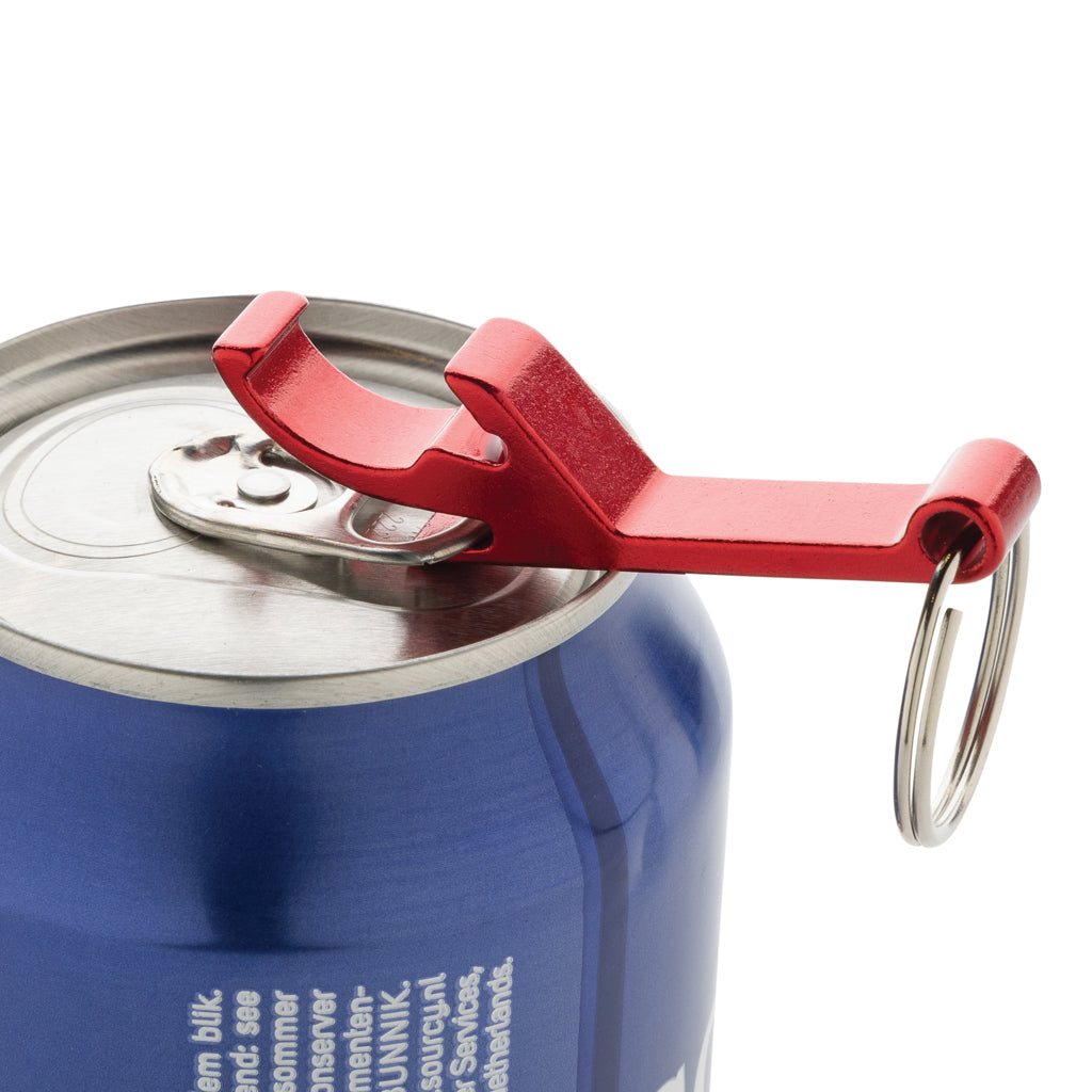 Flaschen- und Dosenöffner aus RCS recyceltem Aluminium – rot
