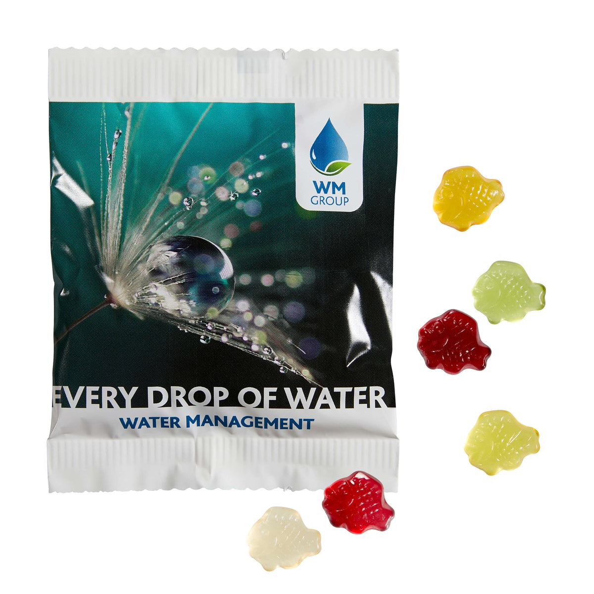 Fruchtgummi in Standardformen im Werbetütchen 100 x 75 mm, 20 g