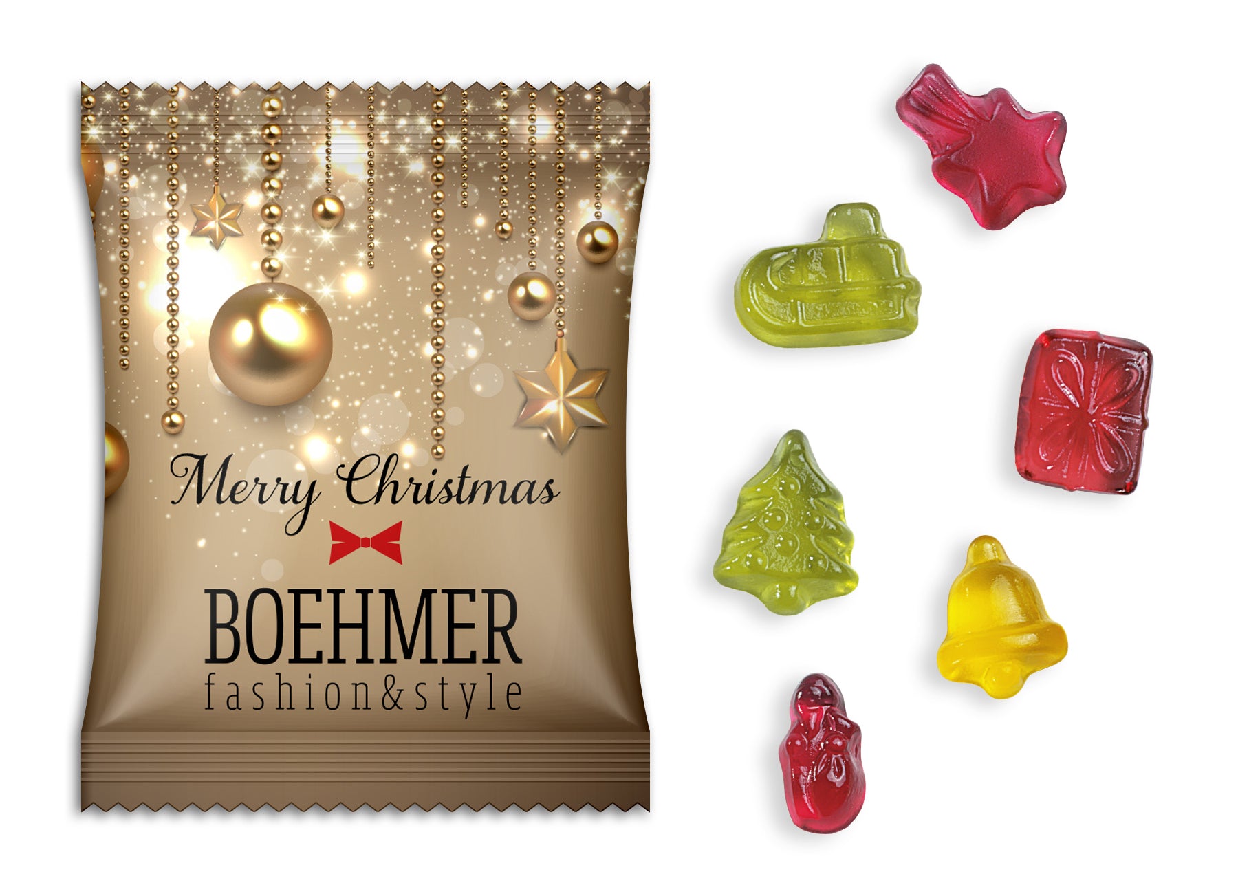 Fruchtgummi Weihnachtsedition im Werbetütchen