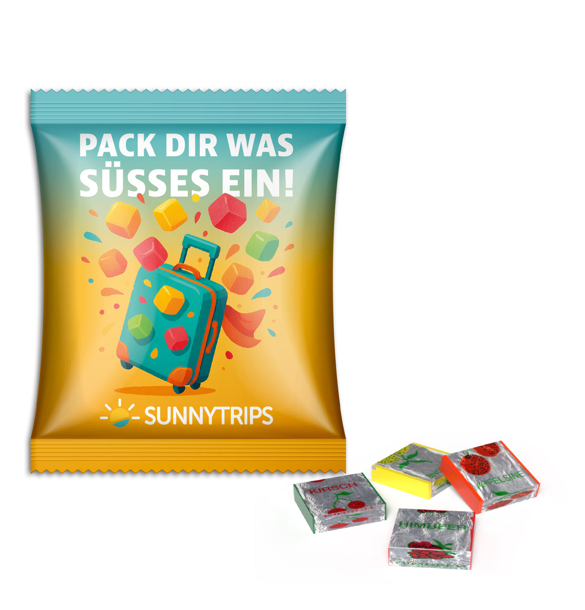 Werbetütchen mit 20 g Fruchtkaramellen