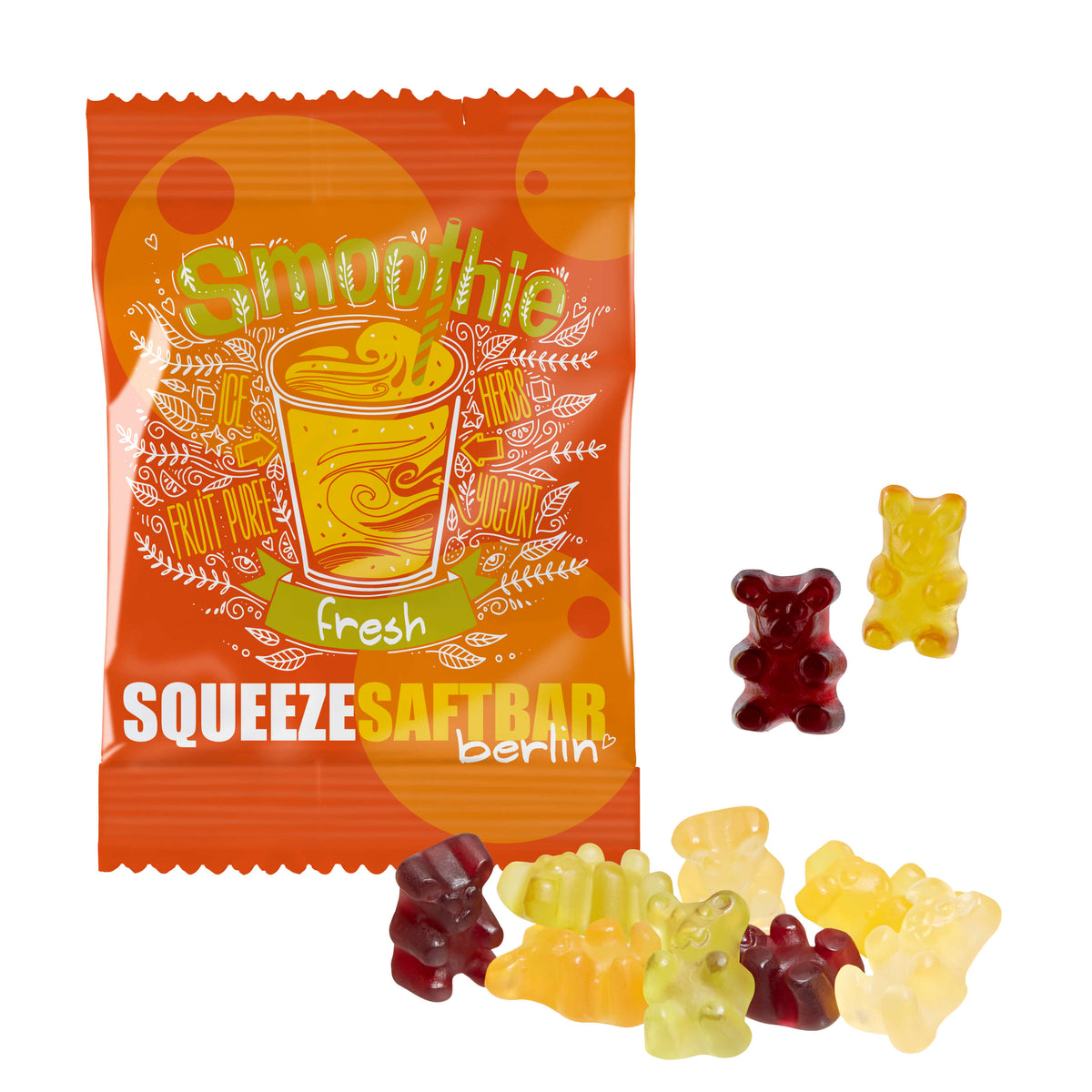 Fruchtsaft Bärchen mit 25 % Fruchtgehalt im Werbetütchen, 10 g