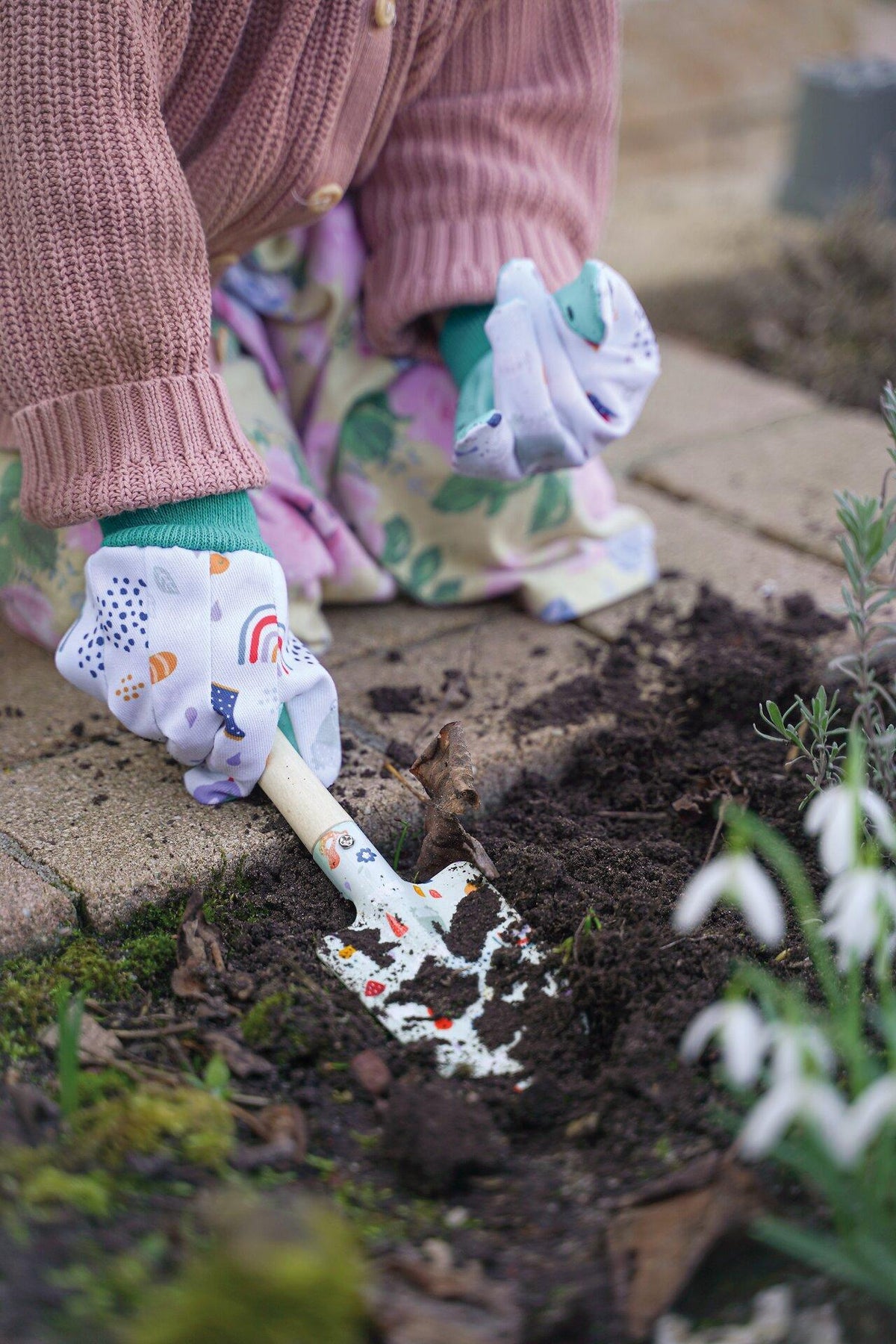 Gartenhandschuhe für Kinder aus Baumwolle im Sechserpack – Gesamtansicht