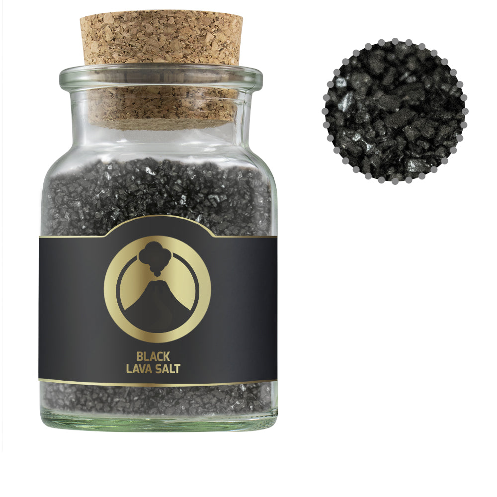 Gewürze und Salz im Korkenglas – Gewürzmischung Black Lava Salz, ca. 135 g
