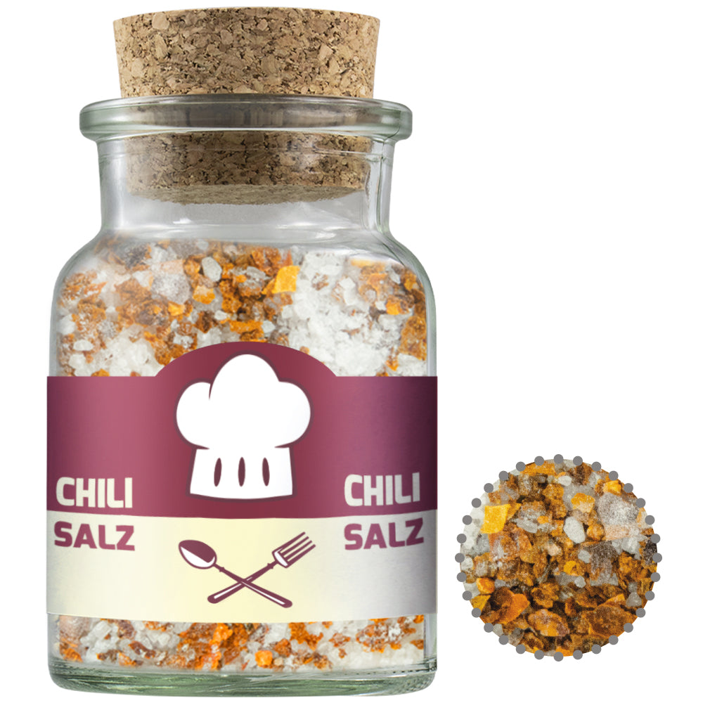 Gewürze und Salz im Korkenglas – Gewürzmischung Chili Salz, ca. 55 g