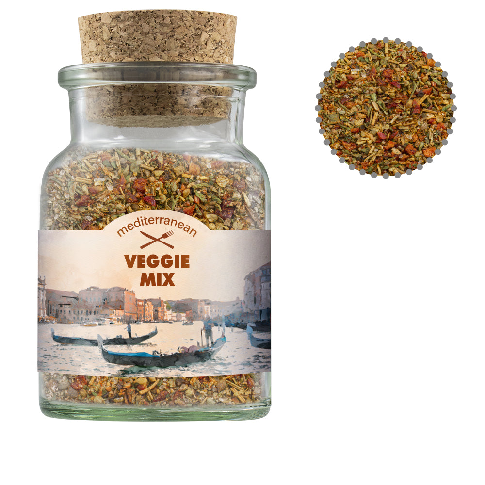 Gewürze und Salz im Korkenglas – Gewürzmischung Mediterraner Veggie Mix, ca. 50 g