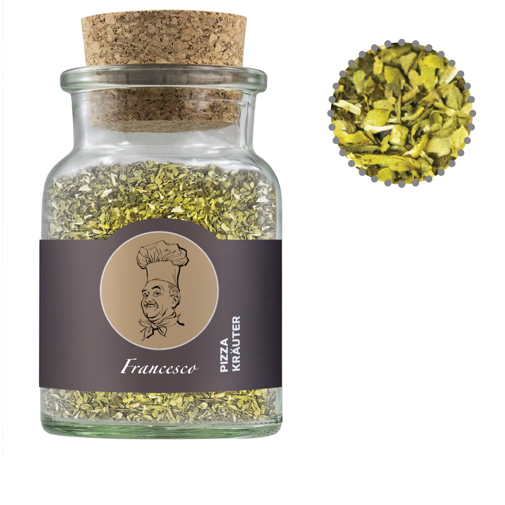 Gewürze und Salz im Korkenglas – Gewürzmischung Pizza Kräuter, ca. 25 g