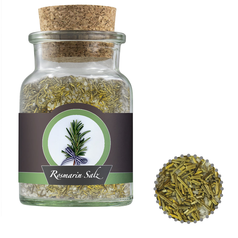 Gewürze und Salz im Korkenglas – Gewürzmischung Rosmarin Salz, ca. 90 g