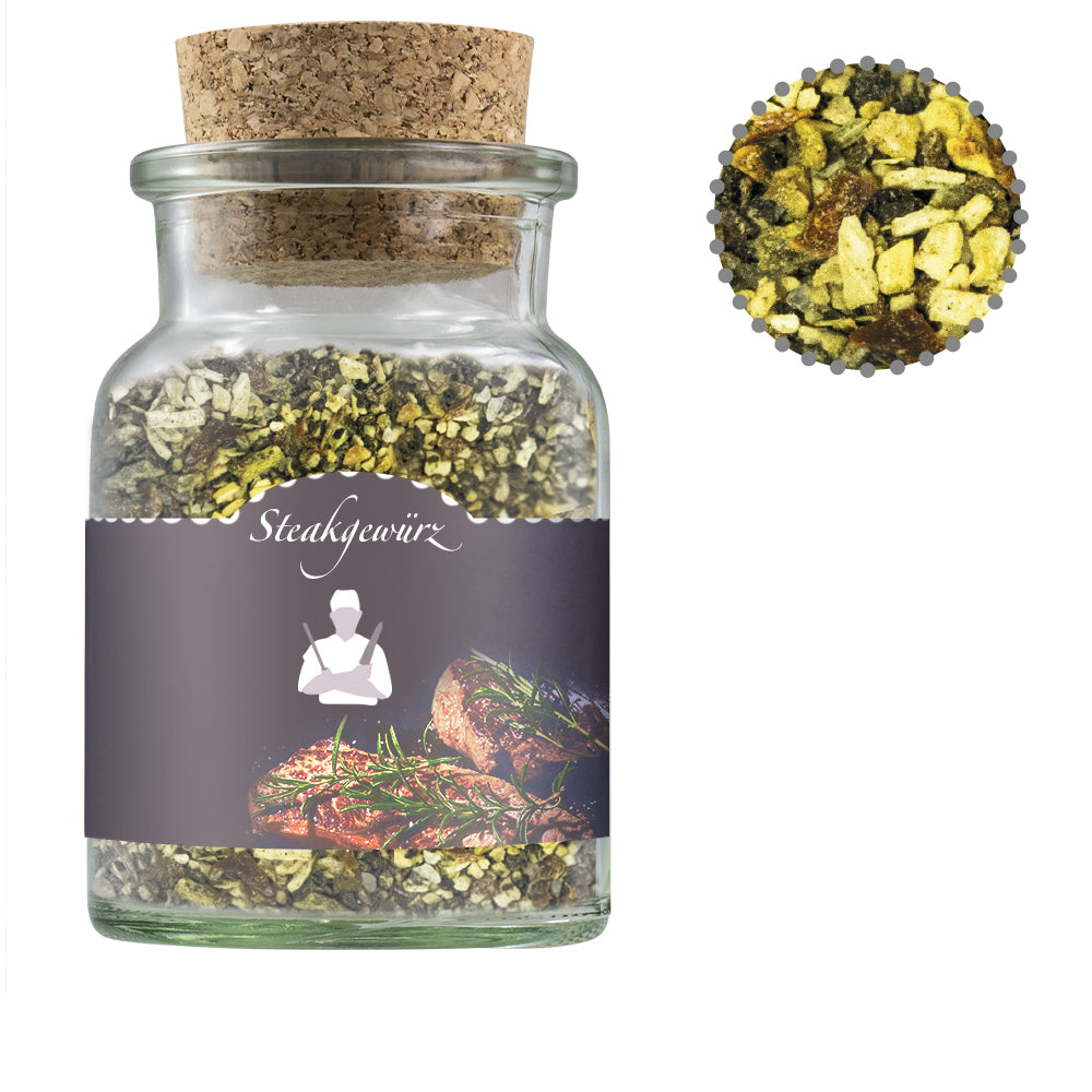 Gewürze und Salz im Korkenglas – Gewürzmischung Steakgewürz, ca. 75 g