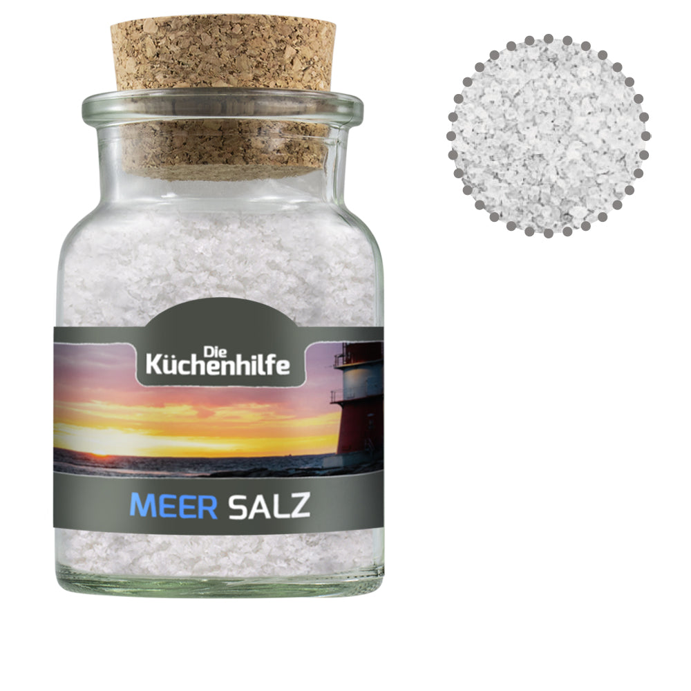 Gewürze und Salz im Korkenglas – Meersalz, ca. 135 g